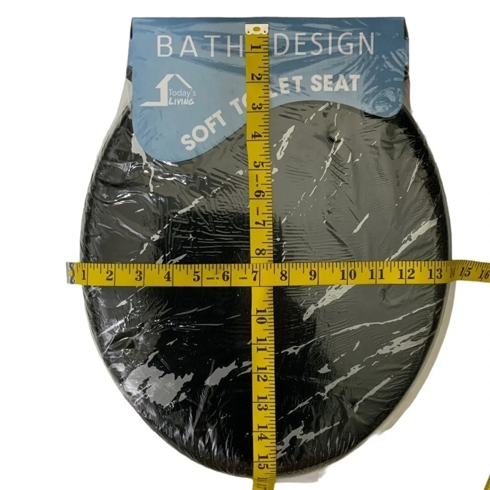 Black Metallic Marble Toilet Seat Black Silver Collection Chic Luxury Decor